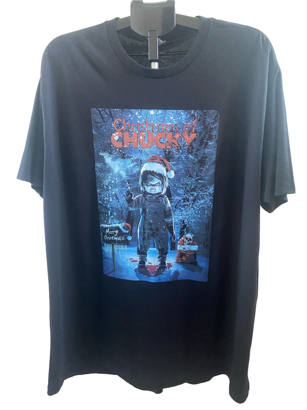 Christmas of Chucky  Black Graphic T-Shirt, Size 2XL